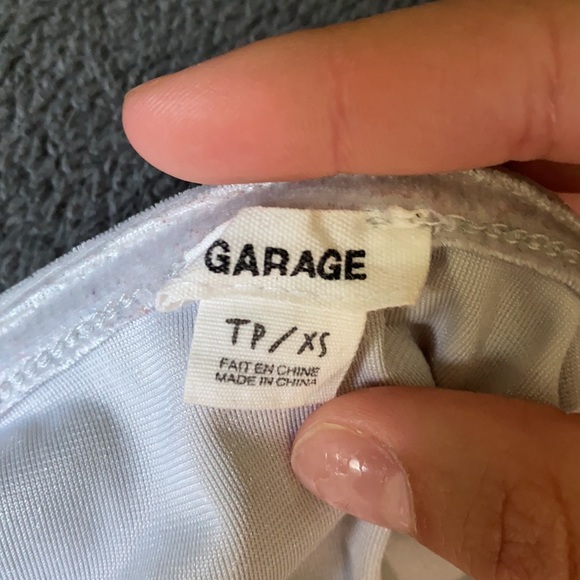 Light blue velvet crop top from Garage in size XS - Picture 3 of 3